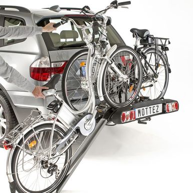 COSTWAY Porte-vélos sur Attelage pour 2 Vélos( Convient pour Tous les Types  de Vélo ) avec Conception Intelligente de Basculement - Cdiscount Auto