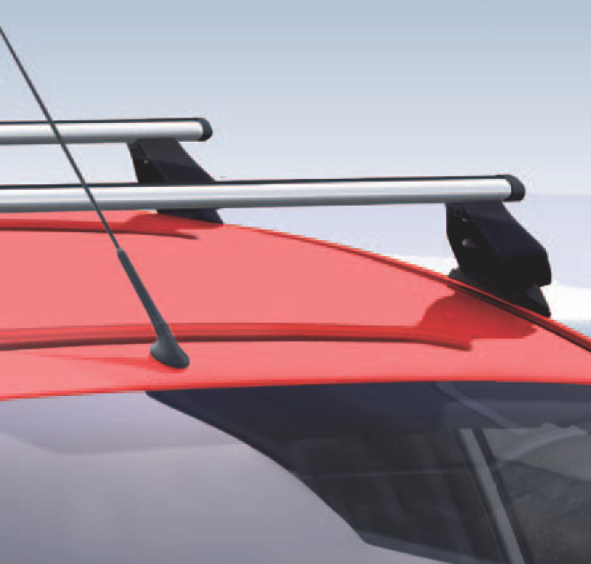2 barres de toit Acier avec fixations sur portières GREEN VALLEY : Renault CLIO  4
